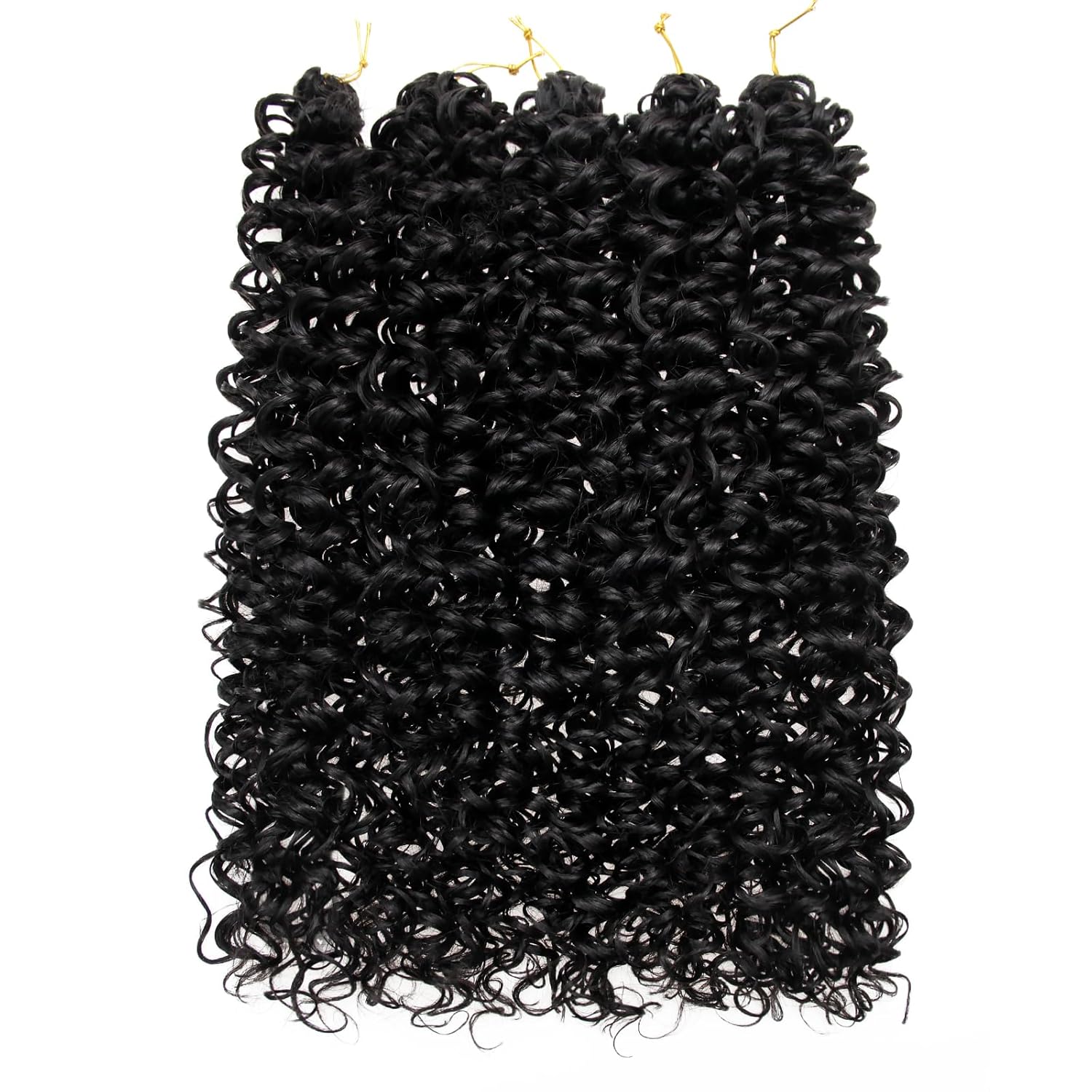 Curl Crochet Hair Extensions 16-inch Water Wave Crochet Black Synthetic Bohemian Crochet Deep Wave Crochet Hair Extensions 1B