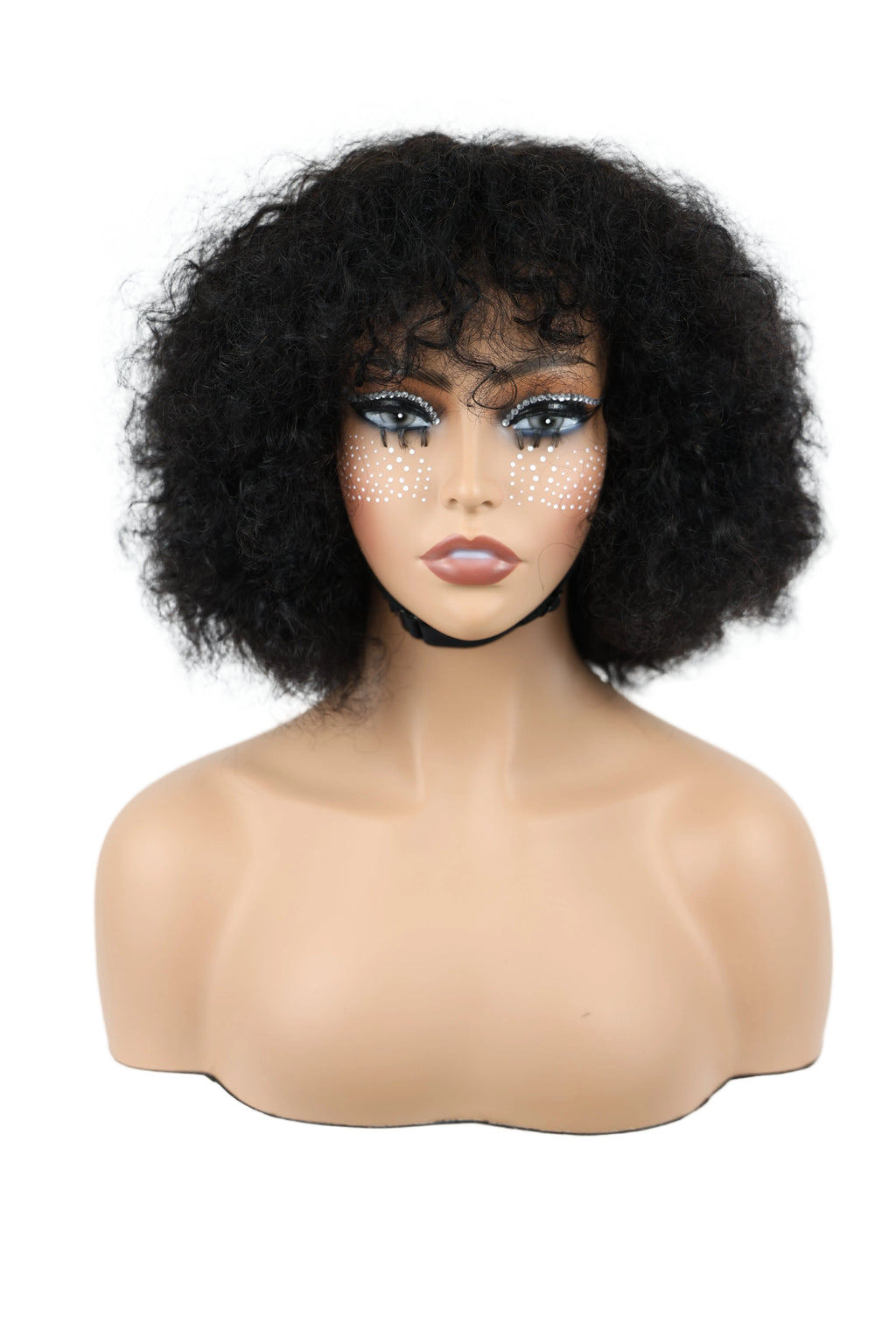 Full human hair wig, Vietnamese hair quality, machine-made small curly 055