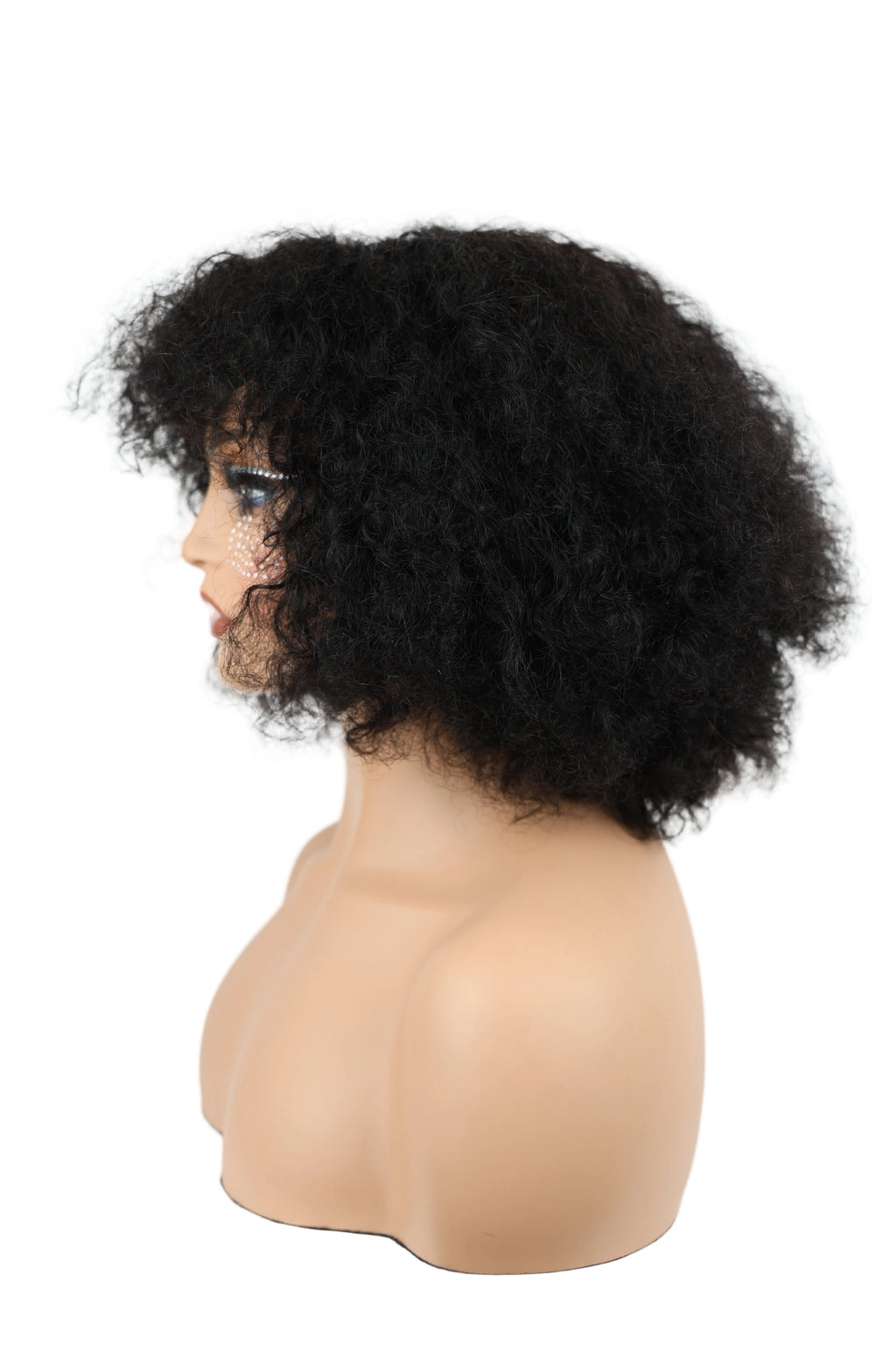 Full human hair wig, Vietnamese hair quality, machine-made small curly 055