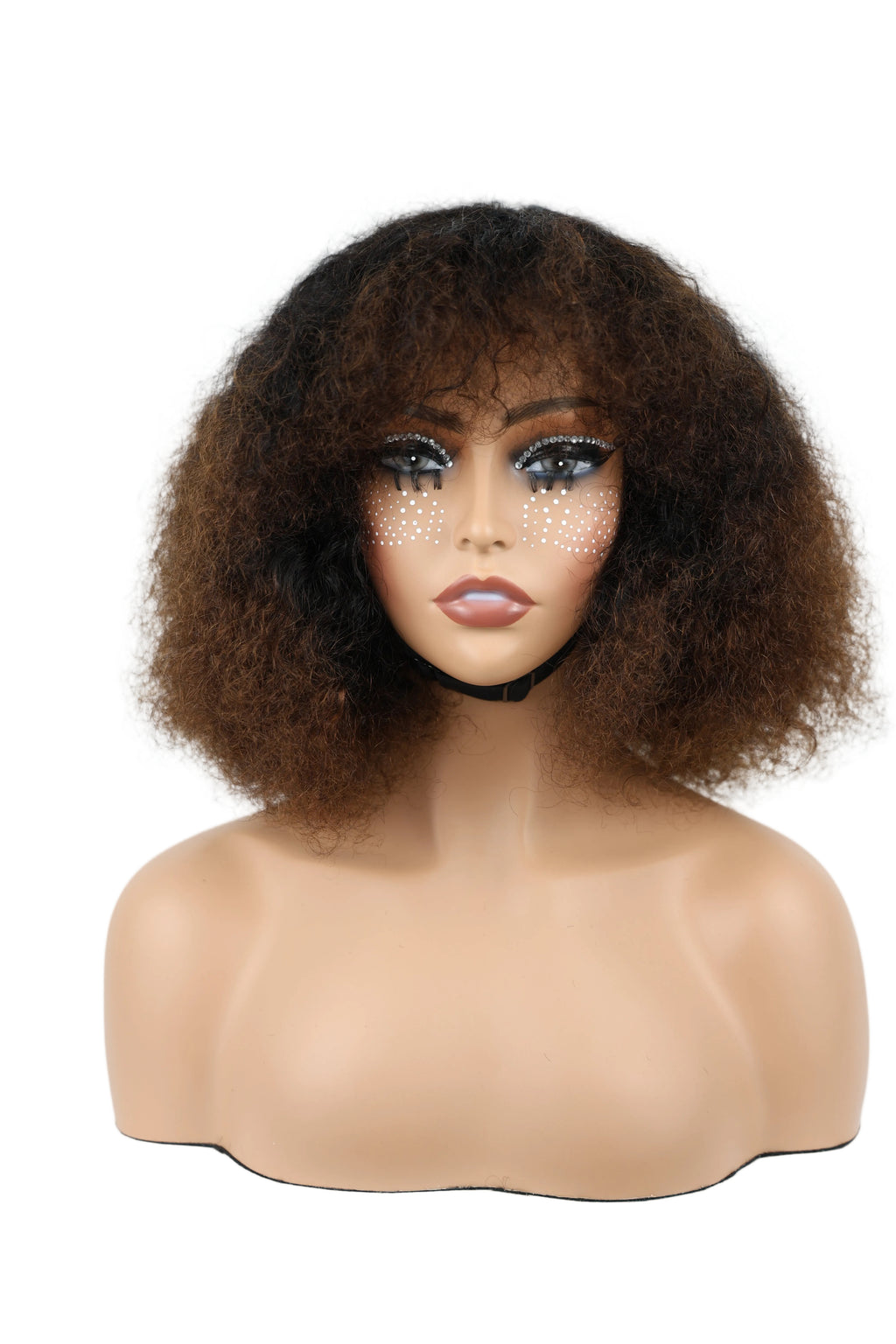 Full human hair wig, Vietnamese hair quality, machine-made small curly 055