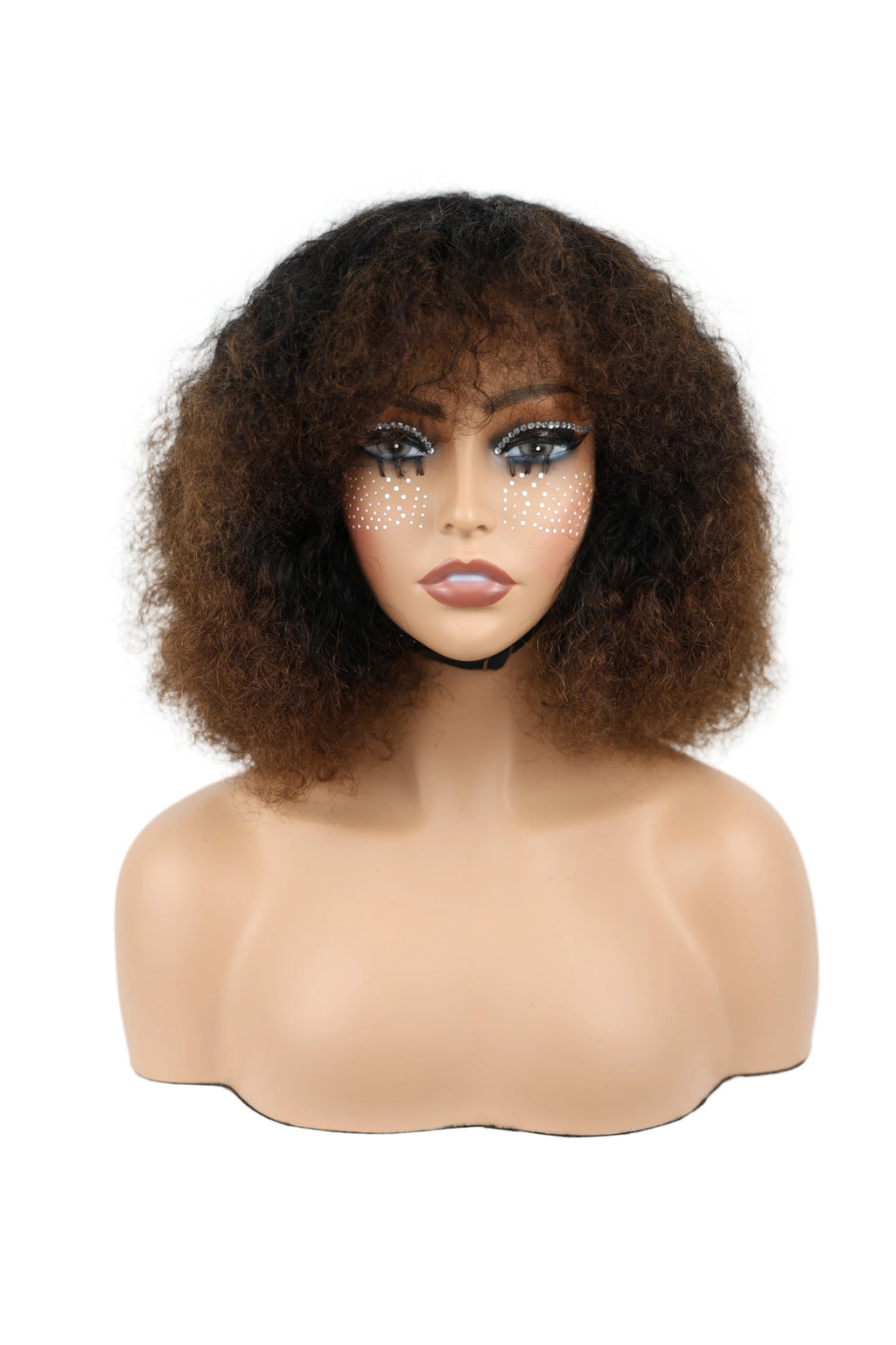 Full human hair wig, Vietnamese hair quality, machine-made small curly 055