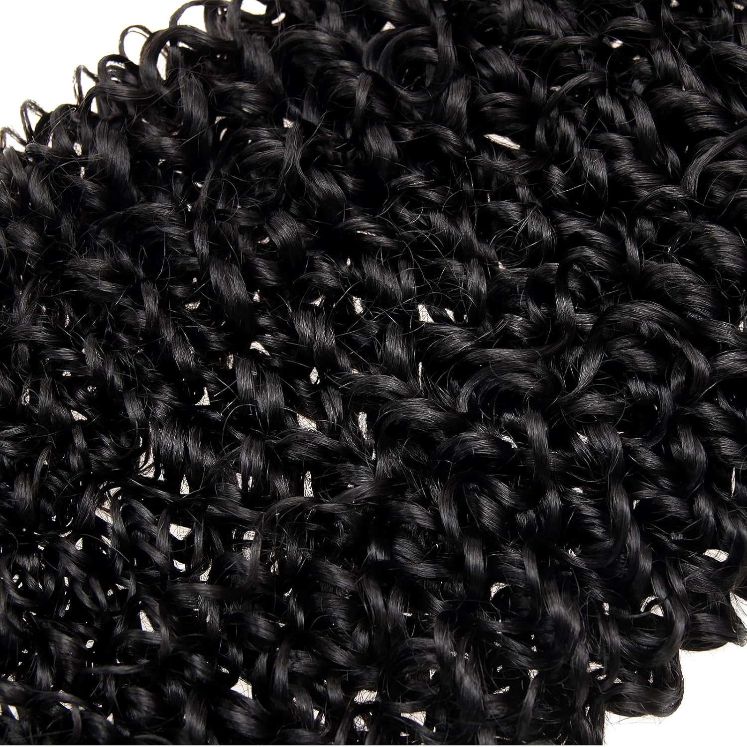 Curl Crochet Hair Extensions 16-inch Water Wave Crochet Black Synthetic Bohemian Crochet Deep Wave Crochet Hair Extensions 1B